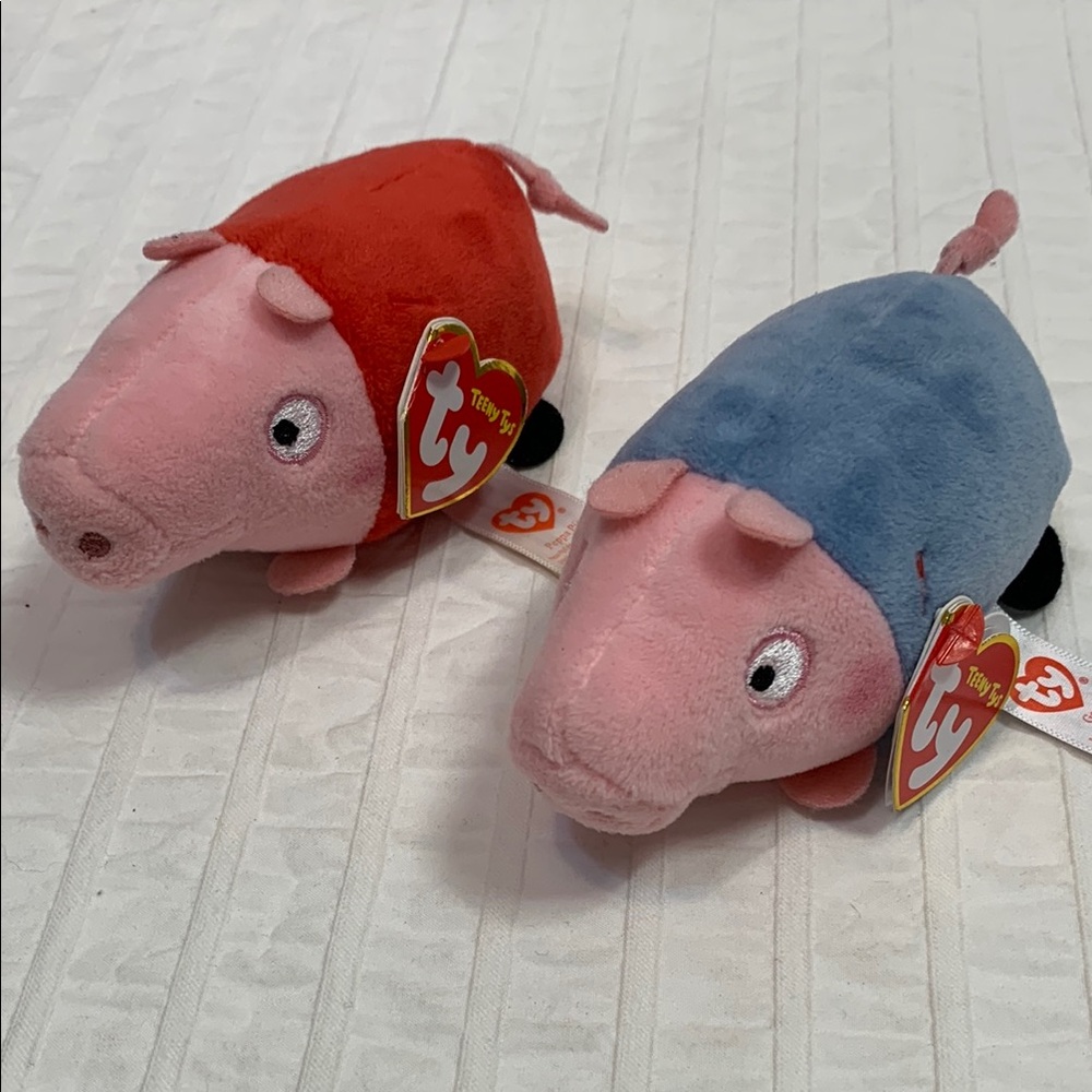 4” Teeny Ty Peppa Pig & George Plush Beanie Pair